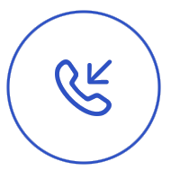 The bitte.call button in the app: a handset in a blue circle